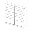 Bookshelf with 2 Sections 4 Doors 